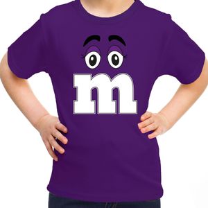 Verkleed t-shirt M voor kinderen - paars - meisje - carnaval/themafeest kostuum