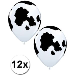 12 koeien print ballonnen 28 cm