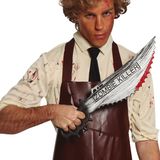 Horror mes met bloed - groot - 50 cm - kunststof - hakmes