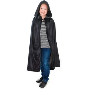 Halloween verkleed cape - voor kinderen - zwart - fluwelen stof