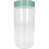 PlasticForte Voorraadpot/bewaarpot - 2x - 1.25L - kunststof - mint groen - B10 x H20 cm