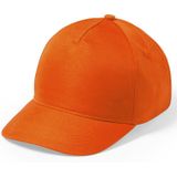 2x stuks oranje 5-panel baseballcap voor kinderen