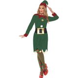 Groene/rode kerst elf verkleed kostuum/jurk voor dames