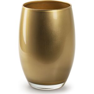 Bloemenvaas Galileo - goud kleurig stevig glas - H20 x D14 cm