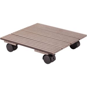 Plantenpot Trolley - Composiet - Bruin - Vierkant - 30 x 30 cm - Max 80 Kilo
