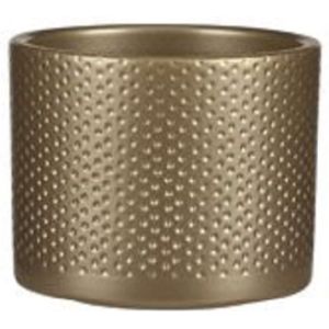 Bloempot in het relief goud keramiek voor kamerplant H10 x D12 cm