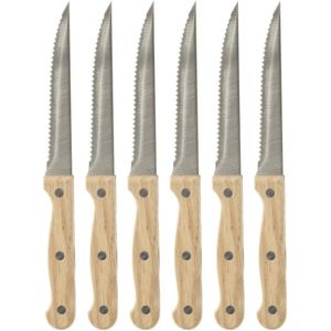 Secret de Gourmet Steakmessen/vleesmessen - 12 stuks - RVS - 22 cm