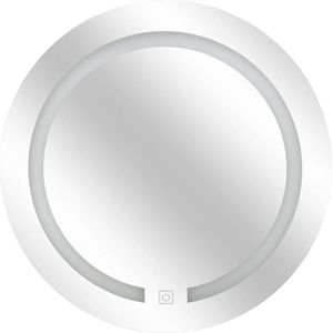 5Five Badkamer wandspiegel LED - Op batterijen - zilver - Dia 45 cm - rechthoek