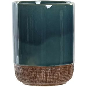Badkamer tandenborstelhouder / drinkbeker - polystone - emerald groen - 8 x 10 cm