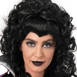 Funny Fashion Heksenpruik lang haar - zwart/krullen - damespruik - Halloween