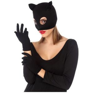 Verkleed handschoenen voor dames - polyester - zwart - one size - kort model