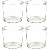 6x Glazen Theelichten/Waxinelichten Kaarsenhouders 6,5 X 6 cm - Woonaccessoires