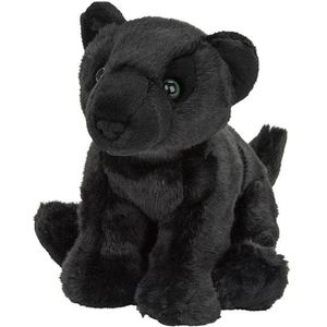 Pluche Zwarte Panter Knuffel van 22 cm - Dieren Speelgoed Knuffels Cadeau - Safari Dieren Panters