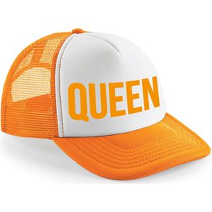 Koningsdag snapback/cap - Queen - oranje/wit - dames - pet - koningin