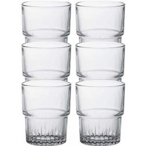 Duralex Koffie/espresso glazen Empilable - 6x stuks - transparant - 200 ml - Whiskey/Drink glazen