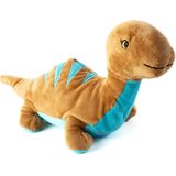 Warmte/magnetron opwarm knuffel - Dinosaurus - bruin - 35 cm - pittenzak