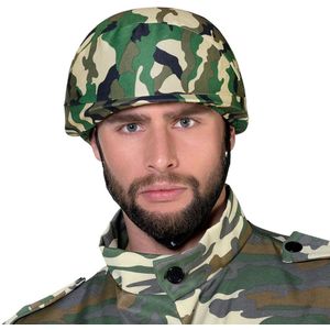 Carnaval verkleed soldaten/leger Helm - camouflage print - voor volwassenen