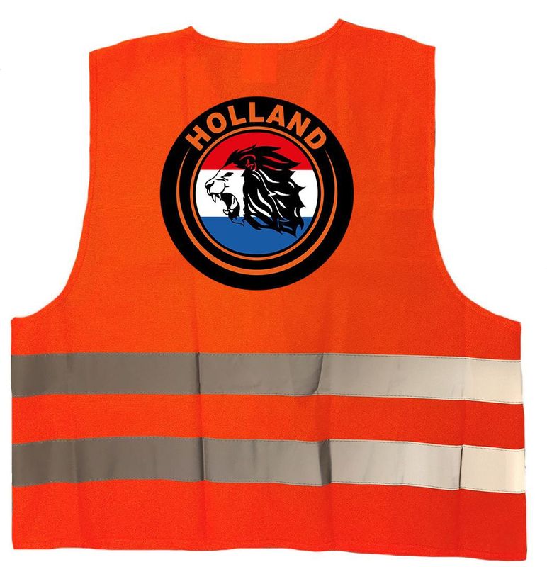 Hollandse leeuw veiligheidshesje oranje EK / WK supporter outfit voor volwassenen