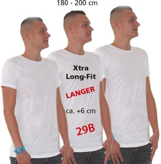 Set van 2x stuks extra lang t-shirt wit heren, maat: 2XL