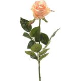 Kunstbloemen boeket roos Simone - 8x - zalm kleurig - 73 cm - decoratie bloemen