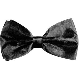 Carnaval verkleed vlinderstrikje zijdeglans - zwart - polyester - heren/dames