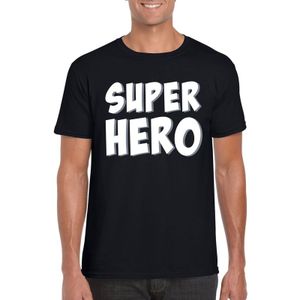 Super hero tekst t-shirt zwart heren