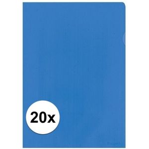 20x Insteekmap blauw A4 formaat 21 x 30 cm