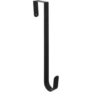 Kerstkrans hanger - zwart - 37,5 cm - metaal