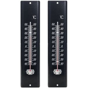 Lifetime Garden - Thermometer - 2x Stuks - Zwart - Voor Binnen en Buiten