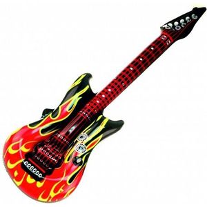 Opblaasbare gitaar met vlammen 100 cm