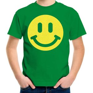 Verkleed T-shirt voor jongens - smiley - groen - carnaval - feestkleding voor kinderen