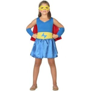 Supergirl jurk/jurkje verkleed kostuum voor meisjes
