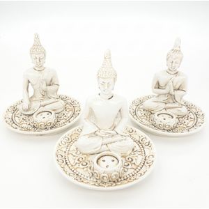 Wierookhouder set Tibetaanse boeddhas 3 stuks