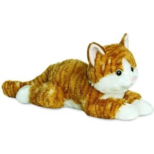 Aurora Kater/kat/poes - pluche knuffel - rood - 30 cm