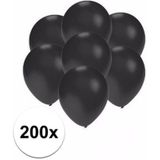 Kleine ballonnen zwart metallic 200 stuks