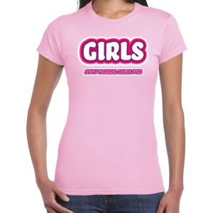 Vrijgezellenfeest verkleed t-shirt dames - Girls Fun - lichtroze - bachelorette feest