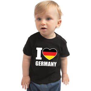 I love Germany t-shirt Duitsland zwart voor babys