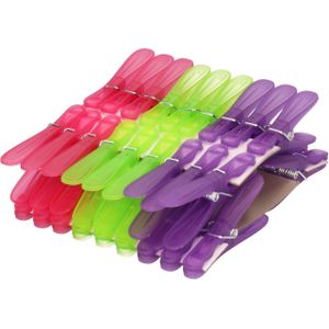 Wasknijpers - 36x stuks - multi-kleur - kunststof - knijpers - wasspelden