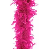 Carnaval verkleed boa met veren - 2x - fuchsia roze - 180 cm - 80 gram - Glitter and Glamour