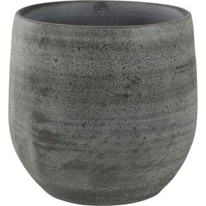 Plantenpot/bloempot in een strakke Modern design look mystic grijs Dia 15 cm en Hoogte 13 cm