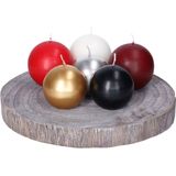 Trend Candles Bolkaars glad - 4x - goud - 8 cm - 25 branduren - ronde kaarsen