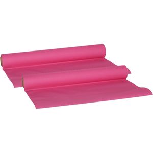 Cosy &amp; Trendy Tafelloper - 2x - papier - fuchsia roze - 480 x 40 cm