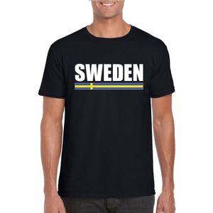 Zwart Zweden supporter t-shirt voor heren