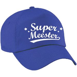 Super meester cadeau pet /cap blauw voor heren