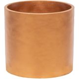 Plantenpot/bloempot - 2x - keramiek - brons - D18 x H17 cm