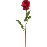 Kunstbloemen boeket Roos Bud tak - 8x - 58 cm - rood - Kunst zijdebloemen