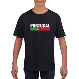 Zwart Portugal supporter t-shirt voor kinderen