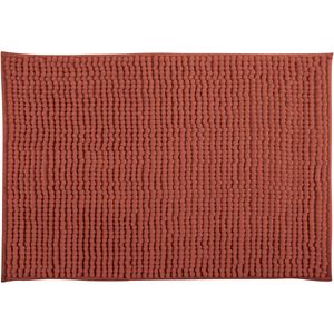 MSV Badkamerkleed/badmat tapijtje voor op de vloer - terracotta - 40 x 60 cm - Microvezel - anti slip
