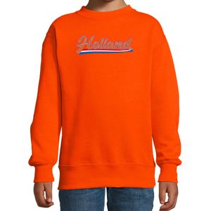 Holland met Nederlandse wimpel oranje sweater / trui Holland / Nederland supporter EK/ WK voor kinde