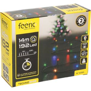 Kerstverlichting - gekleurd - 14 meter - 192 led lampjes - zwart snoer - op batterijen